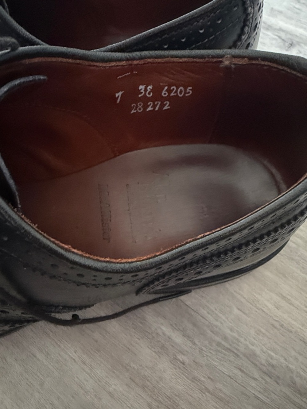 Allen Edmonds black McAllister wingtip Oxford dress shoes size 7 EEE wide - Picture 6 of 12